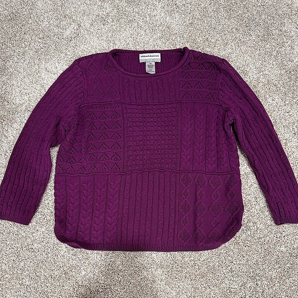 Alfred Dunner purple sweater size PM